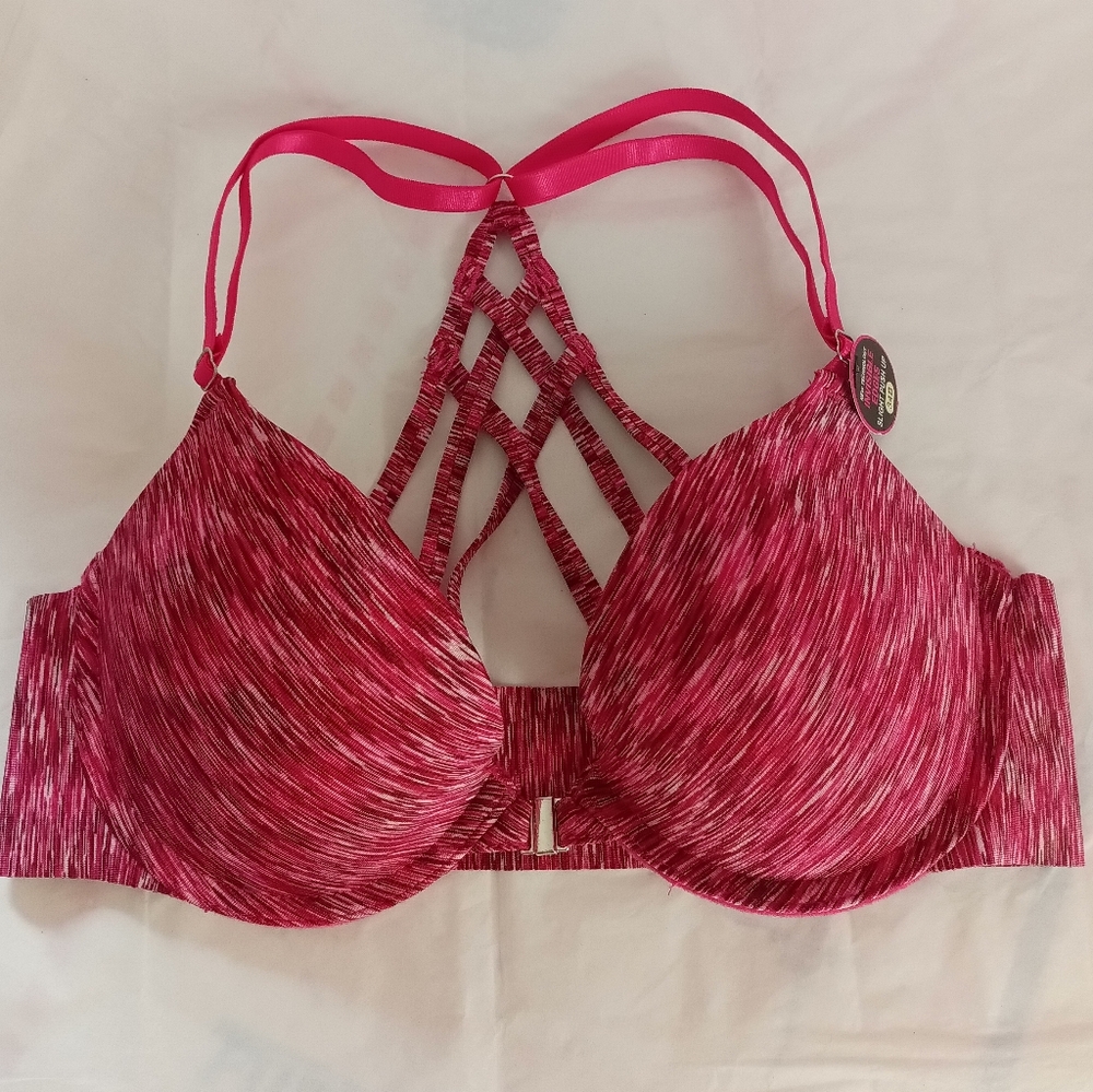 New Invisible Edges Slight Push Up Strappy Marbled Bra